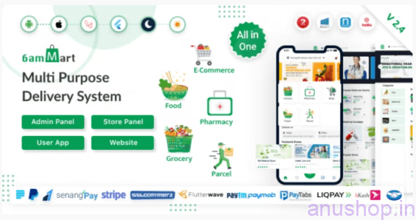 6amMart - Multivendor Food, Grocery, eCommerce, Parcel, Pharmacy delivery app with Admin & Website
