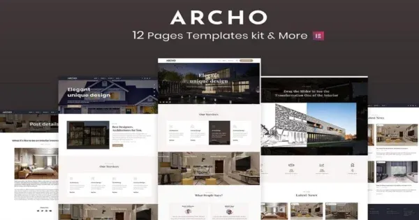 Architecture & Interior Website Templates Download Elementor kit – Archon