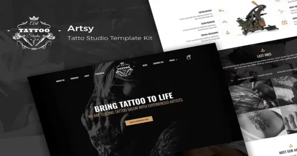 Artsy Tattoo Website Templates Download Elementor