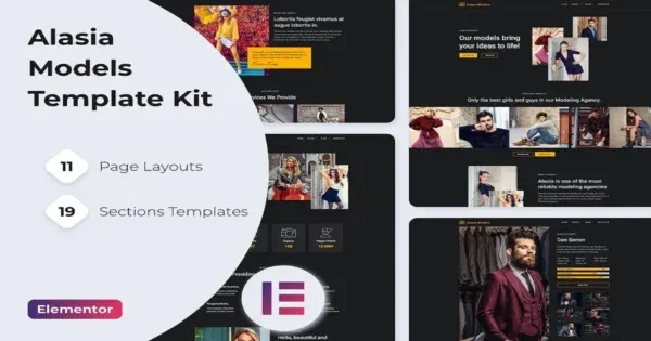 Model Agency Website Template (Elementor) Kit – Alasia
