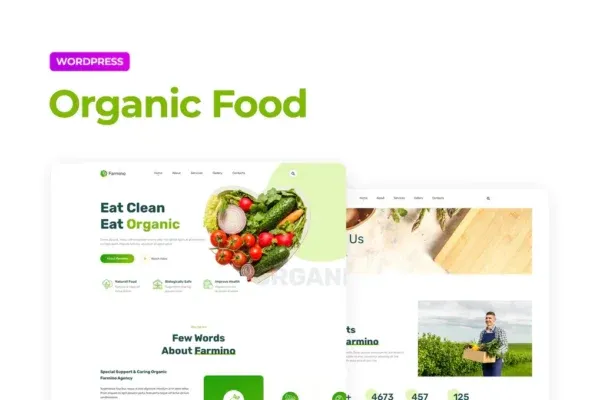 Organic Food Website Templates Elementor (WordPress)