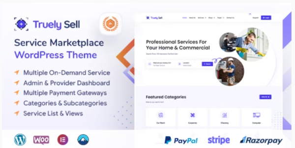 Truelysell - On Demand Service Booking Marketplace WordPress Theme GPL