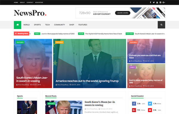 NewsPro Responsive Blogger Template