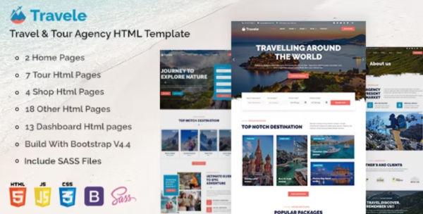 Travele – Travel & Tour Agency HTML Template GPL