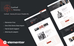 Lowlead - Attorney & Lawyers Elementor Template Kit GPL