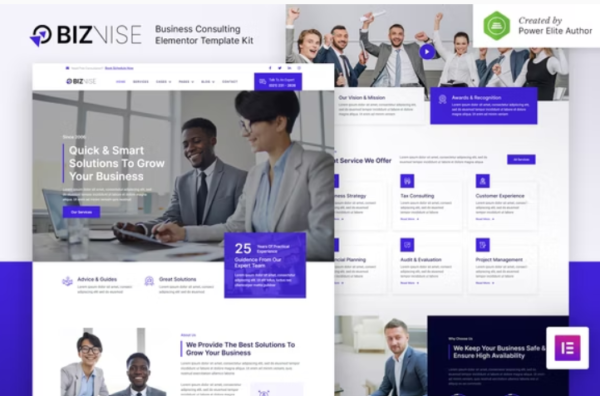 Biznise – Business Consulting Elementor Template Kit GPL