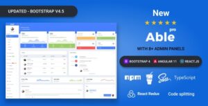 Able pro Bootstrap 5, Angular 13 & React Admin Template GPL