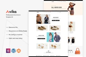 Avika - Multipurpose eCommerce Elementor Pro Template Kit GPL