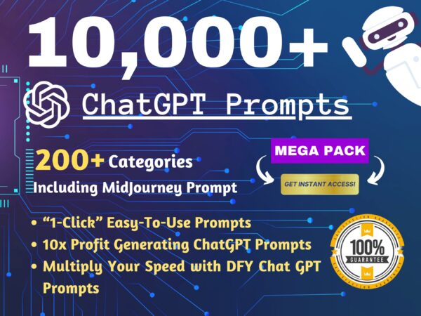 10,000+ Expertly Crafted ChatGPT Prompts, ChatGPT Cheat Sheet to Boost Your Creativity, Best ChatGPT Prompts, AI Prompts, OpenAI Prompts.