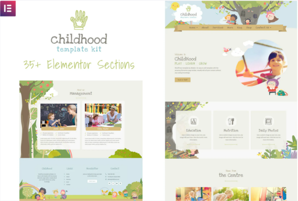 Childhood Kids Child Care Center Elementor Template Kit GPL