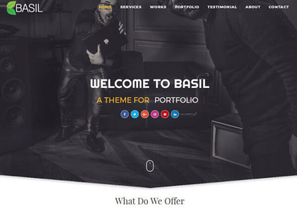 Basil Portfolio Blogger template Premium Version GPL