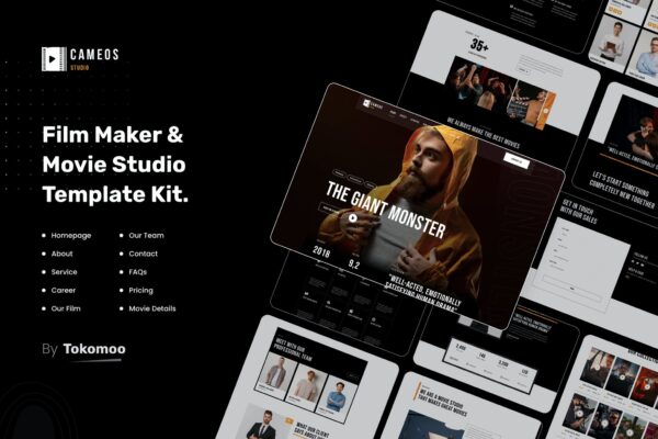 Cameos | Film Maker & Movie Studio Elementor Template Kit GPL