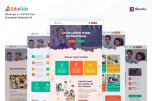 Edukids – Kindergarten & Child Care Elementor Template Kit GPL