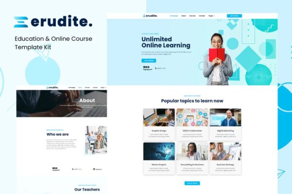 Erudite - Education & Online Course Elementor Template Kit GPL