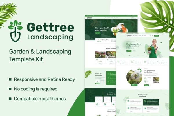 Gettree – Garden & Landscaping Elementor Template Kit GPL