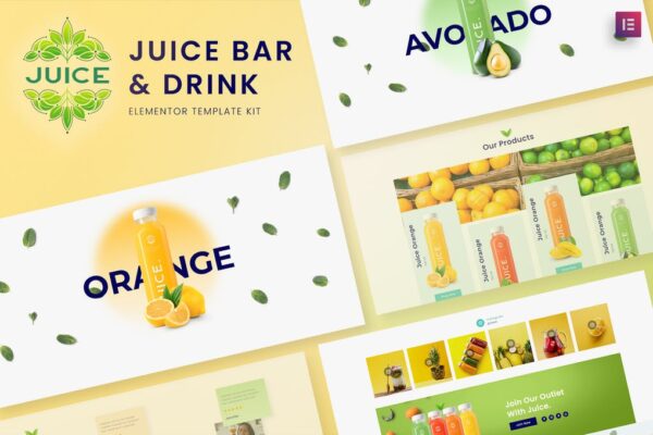 Juice Bar & Drink Elementor Template Kit GPL