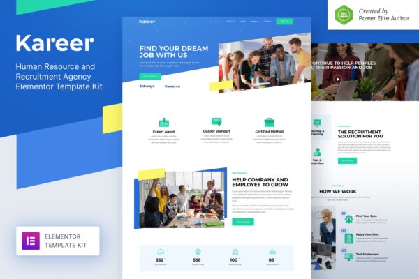 Kareer – Human Resource & Recruitment Agency Elementor Template Kit GPL