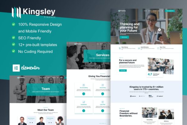 Kingsley - Finance & Investment Elementor Template Kit GPL