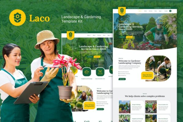 Laco - Landscape & Gardening Elementor Template Kit GPL