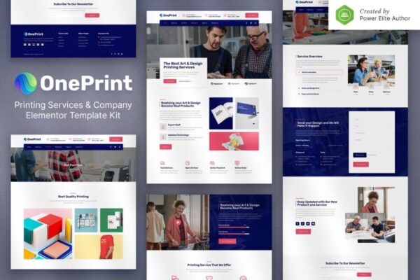 OnePrint – Printing Services Company Elementor Template Kit GPL