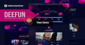 DEEFUN – FESTIVAL & EVENT ORGANIZER ELEMENTOR TEMPLATE KIT LATEST VERSION GPL