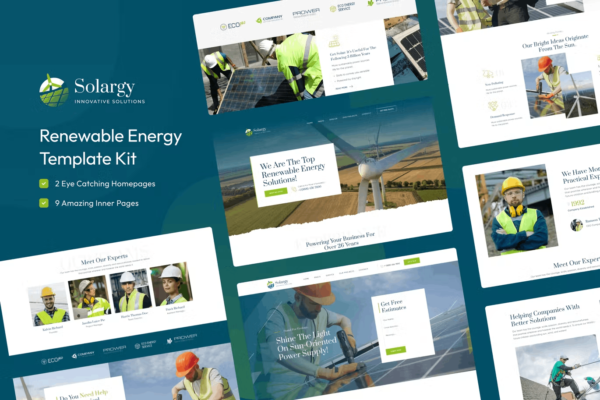 Solargy – Solar & Alternative Energy Elementor Template Kit GPL