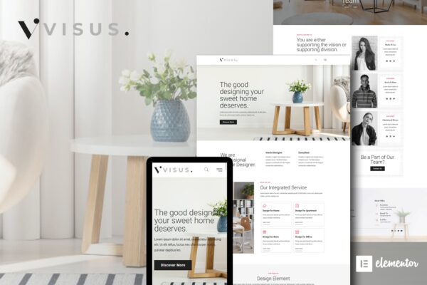 Visus - Interior Design & Architecture Elementor Template Kit GPL