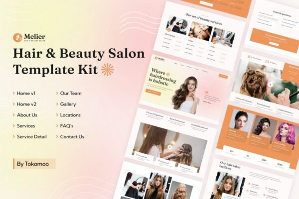 Melier – Hair & Beauty Salon Elementor Template Kit GPL