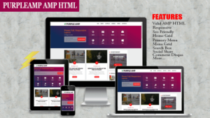 Purple AMP HTML Responsive Blogger Template GPL