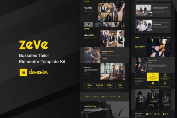 Zeve – Tailor Service Elementor Template Kit GPL