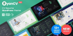 RyanCV Resume WordPress Theme GPL