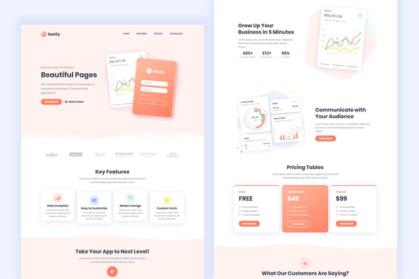 Download SaaSy - SaaS & App Landing Page Elementor Template Kit
