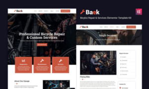 Baek - Bicycle Repair and Service Elementor Template Kit | Srmehranclub
