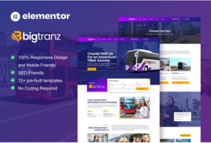 BigTranz - Bus Charter Service & Rental Elementor Template Kit download