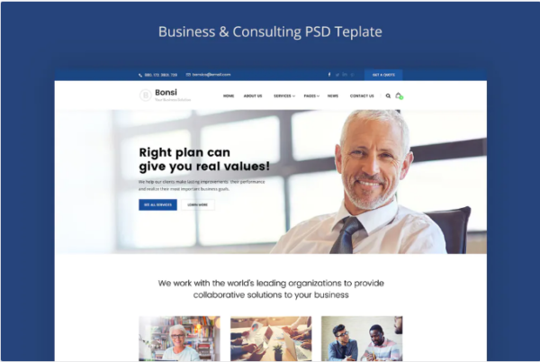 Bonsi - Business & Consulting PSD Template | Srmehranclub.com