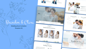 Brandon & Clara - Wedding Event Invitation Elementor Template Kit|Srmehranclub