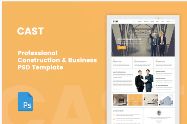 CAST - A Construction & Business PSD Template | Srmehranclub