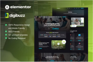 DigiBuzz - Dark Digital Agency Elementor Template Kit download