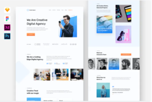 Digital Agency Website PSD Template | Srmehranclub