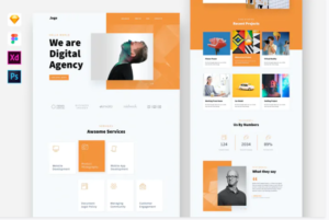 Digital Agency Website PSD Template | Srmehranclub