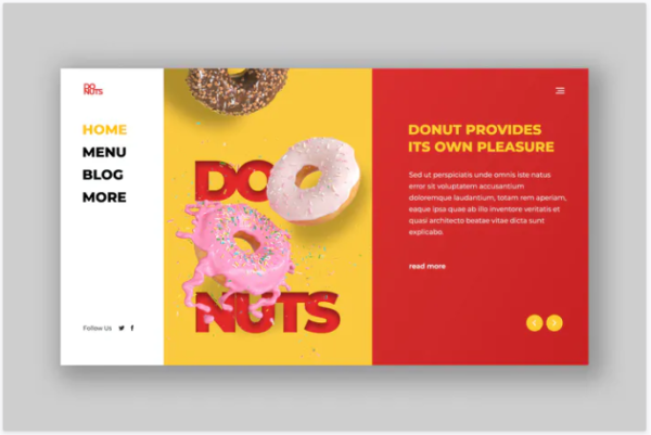 Donut Hero Header PSD Template | Srmehranclub