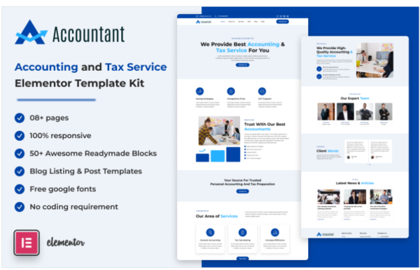 Download Accountant - Accounting and Tax Service Elementor Template Kit