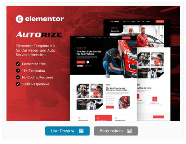 Download Autorize - Car Repair & Auto Services Elementor Template Kit