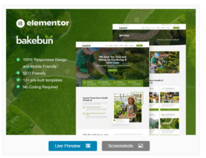 Download Bakebun - Landscape & Gardening Elementor Template Kit