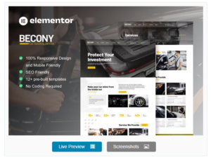 Download Becony - Car Detailing Services & Car Repair Elementor Template Kit