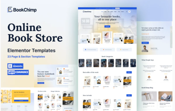 Download BookChimp - Online Book Store Website Elementor Template Kit