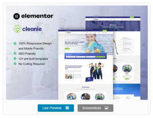 Download Cleanie - Cleaning Service Company Elementor Template Kit