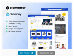 Download Clicknbuy - Woocommerce Electronic Store Elementor Template Kit