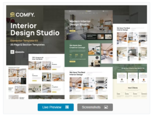 Download Comfy - Interior Design Studio & Architecture WordPress Elementor Template Kit
