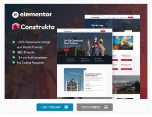 Download Conztrukta - Construction Service Elementor Template Kit